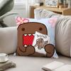 Cute D-Domo Kun-s Throw Pillow Covers Pattern Cushion Cover Suitable For Sofa Bedroom Car Pillow Cover