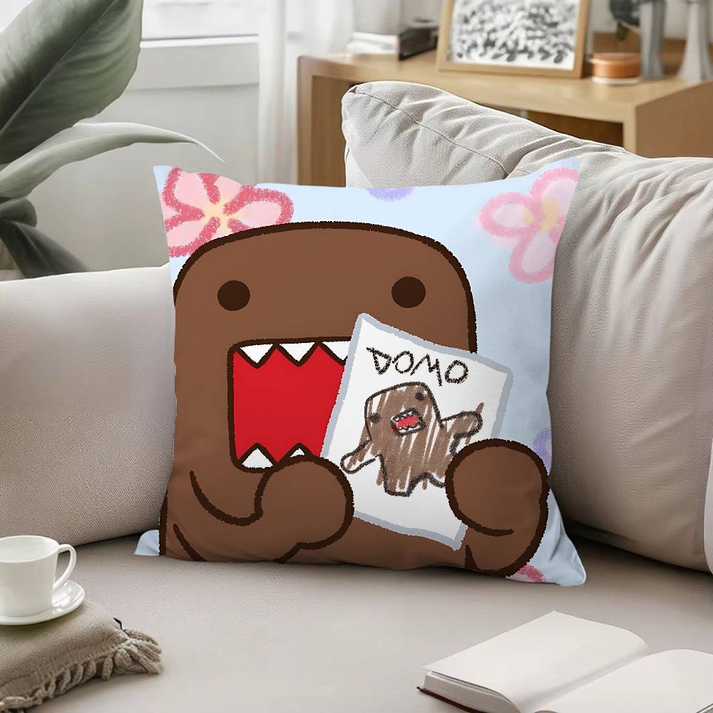 Cute D-Domo Kun-s Throw Pillow Covers Pattern Cushion Cover Suitable For Sofa Bedroom Car Pillow Cover