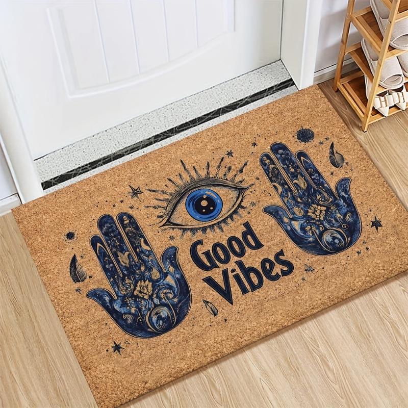 

1pcs Non-Slip Door Mat Dirt Resistant Easy Clean Welcome Mat for Home Outdoor Entrance Bedroom Balcony Polyester Floor Rug 40x60cm коричневый