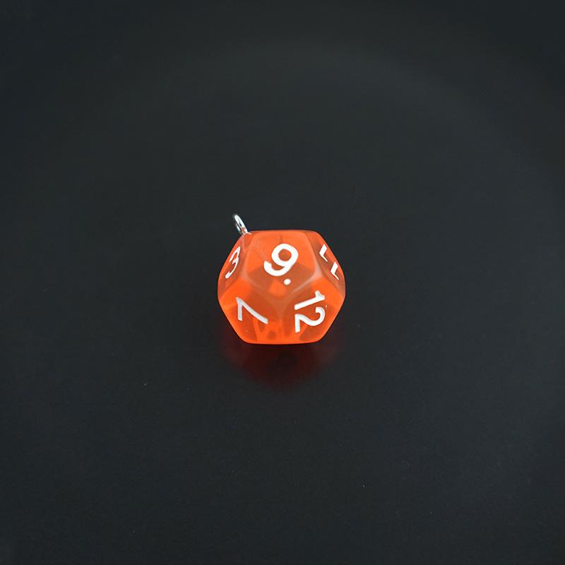 Acrylic 12-Sided Colorful Polyhedral Dice Keychain Ornament