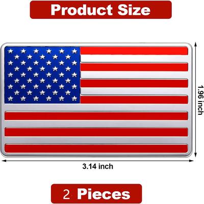 2Pcs Car 3D Metal USA Flag Stickers American Decals Trim Body Emblem Accessories