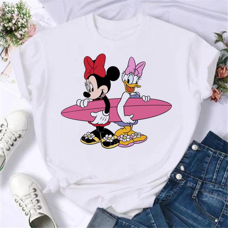 2025 New Popular Kawaii Disney T-shirt Cartoon Women Disney T-shirt Fun Top Fashion Women's T-shirt