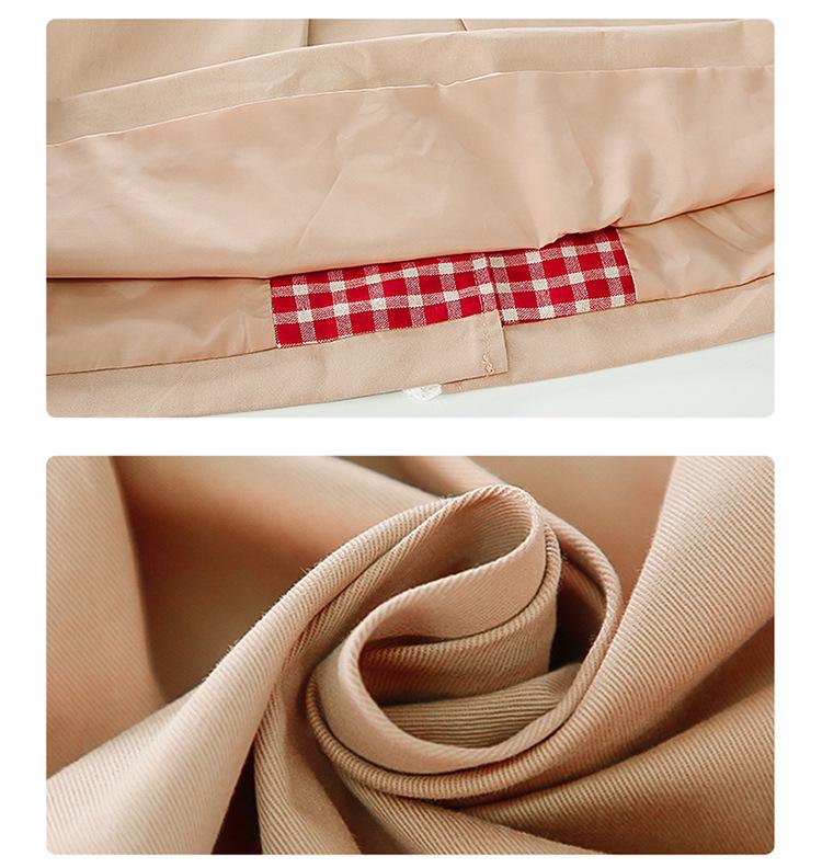 Mädchen karierter mittellanger Trenchcoat mit Peter-Pan-Kragen - 2025 Frühling & Herbst Mode Oberbekleidung