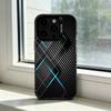 Car Carbon F-fibre Phone Case For iPhone 17,16,15,14,13,12,11 Plus,Pro Max,XS,Colored Silver Plated Inside Cover