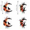 Plastic Cat Crow Wreath Gothic Style Artificial Flower Garland Halloween Wreath  Window Wall Decor