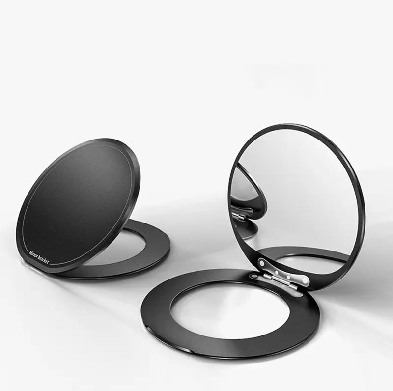 Ultra Thin Rotatable Portable Invisible Back Sticker Multi Function Magnetic Phone Makeup Mirror Holder Stand Universal