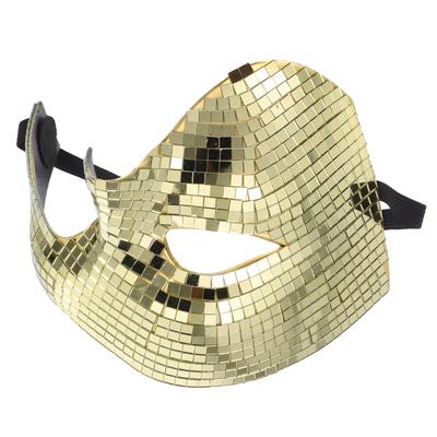 Silver Mirrored Half Face Mask Reflective Disco Glitter Masquerade Party Festival Halloween Prom Costume Mask Fancy Dress Masks