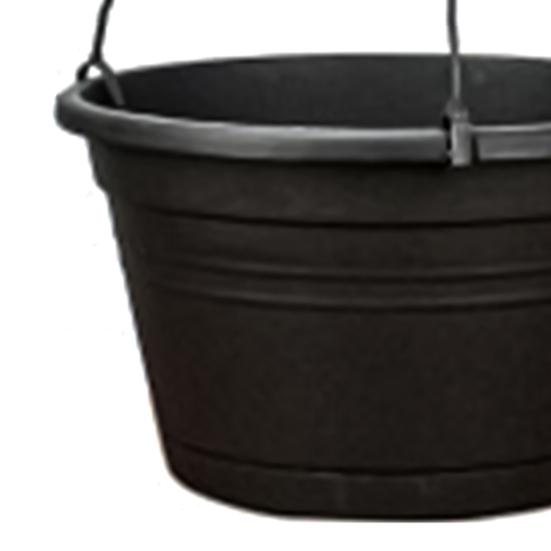 Rostlinný květináč odolný proti pádu z pryskyřice černý závěsný květináč pro venkovní použití