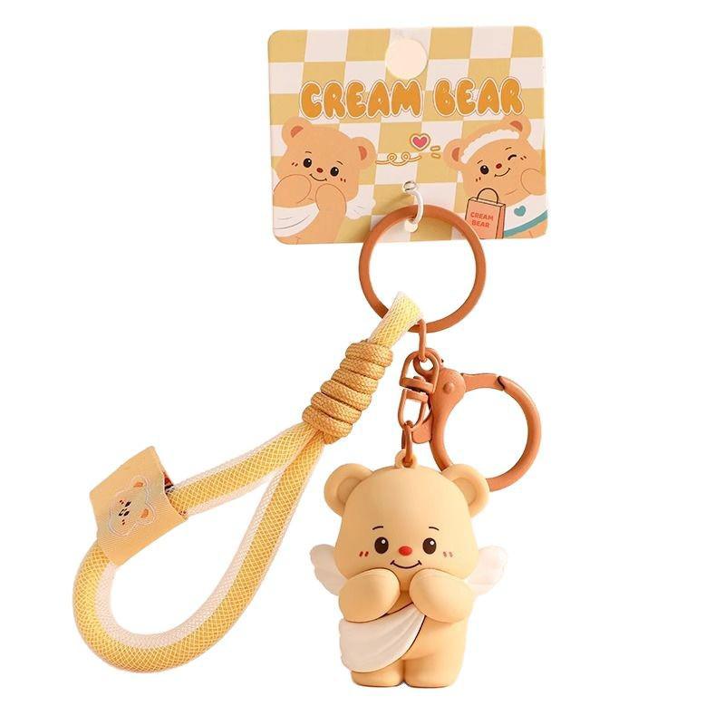 Butter Bear Keychain Ornament – Cute Couple's Backpack & Car Charm