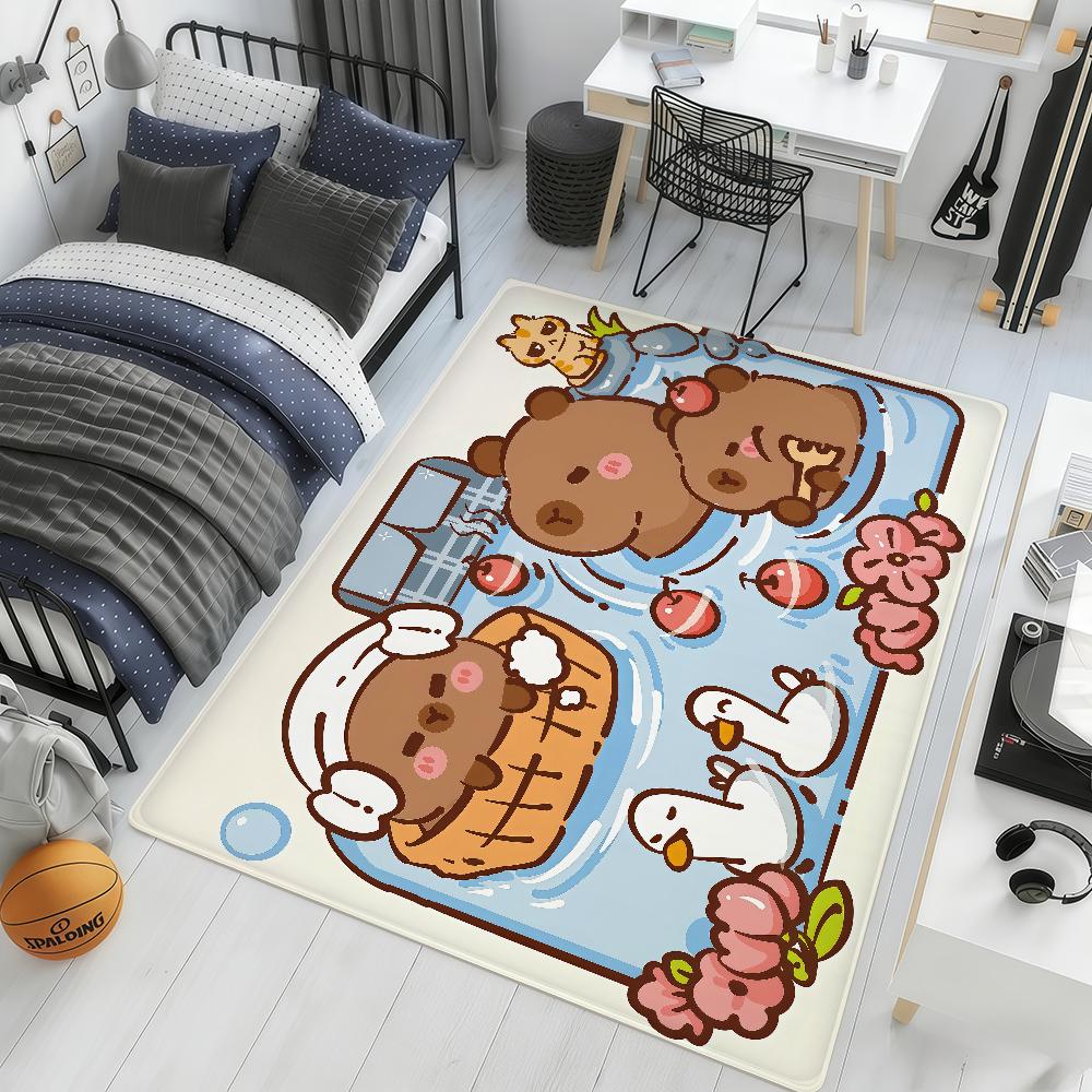 cartoon cute funny art Capybara hogar Bedside Rug Kitchen Bath Floor Mat Hallway Balcony Carpet Entrance Doormat Decor Home