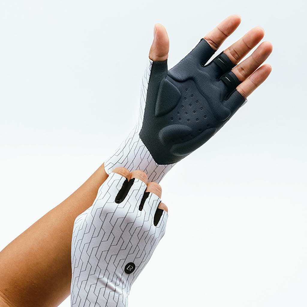Road cycling gloves size XL - white and black