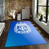 Blue Carpet with AFA Logo, Star Symbols, and Laurel Design Pattern Suitable for Use As an Anti-slip for Living Room Bedroom Sofas