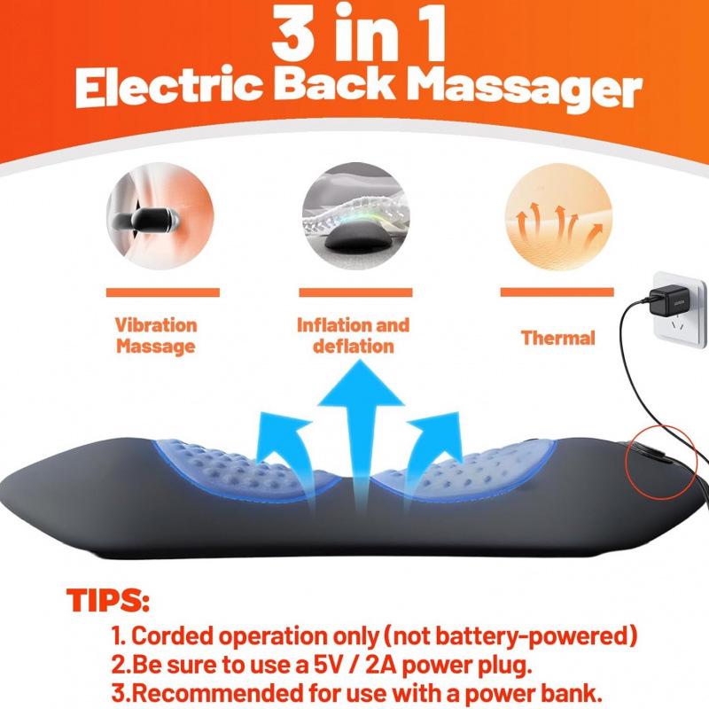 Přeshraniční vyhřívaný masážní bederní polštář z paměťové pěny pro spánek a podporu pasu