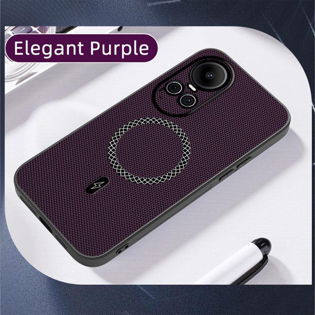 Business‑Style Woven Cloth Texture Phone Case for OPPO Reno10pro 5G,Reno10 5G Shockproof Soft Protective Cover