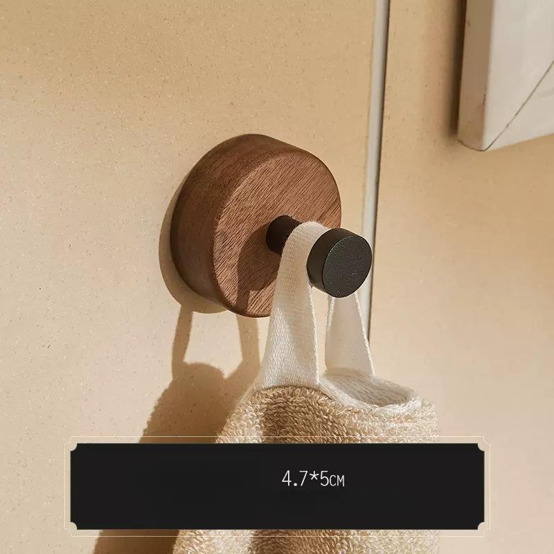 

Вешалка для полотенец из орехового дерева без перфоратора, полка для ванной комнаты, настенный органайзер для хранения в ванной комнате, держатель для полотенец, аксессуары для ванной комнаты