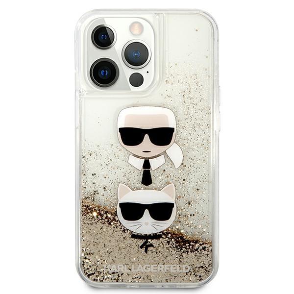 Karl Lagerfeld Klhcp13Xkicgld Iphone 13Pro Max 6,7 Złoty/Gold Hardcase Liquid Glitter Karl&Choupette Head