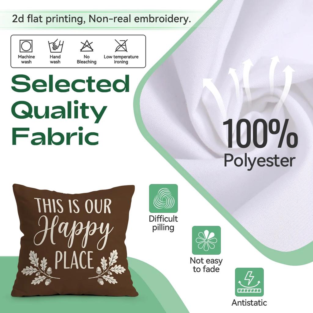 1pcs Autumn Warm Brown Floral Cushions Pillowcase Polyester Cushion Cover Throw Pillow Pillowcover Home Car Sofa Decor