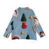 Women's Casual Christmas Print Long Sleeve Button-Up Knit Cardigan Sweater Coat for Holiday Wear
