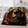 Bob music Vibrant Art Blanket Flannel Blanket for bed, sofa, Camping, Hiking, Picnic Essentials, gift for family Fan gifts
