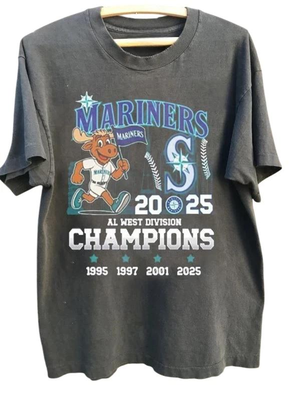 Seattle Mariner 2025 West Division Champions Shirt - Graphic Tee XL