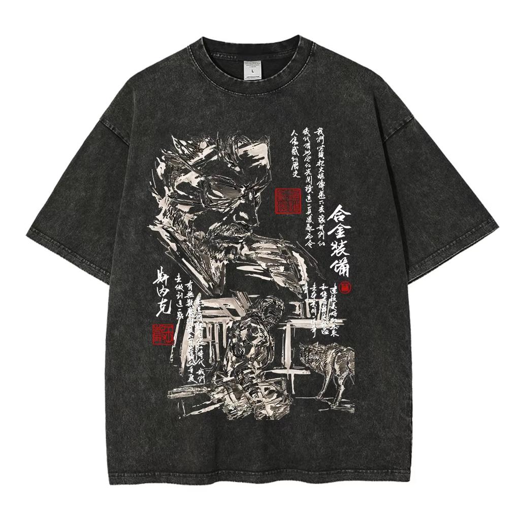 GAME MGS5 Metal Gear Solid V The Phantom Pain Venom Snake T-shirt Y2K Men Women Casual Retro T Shirt Hip Hop Streetwear Oversized T-shirt