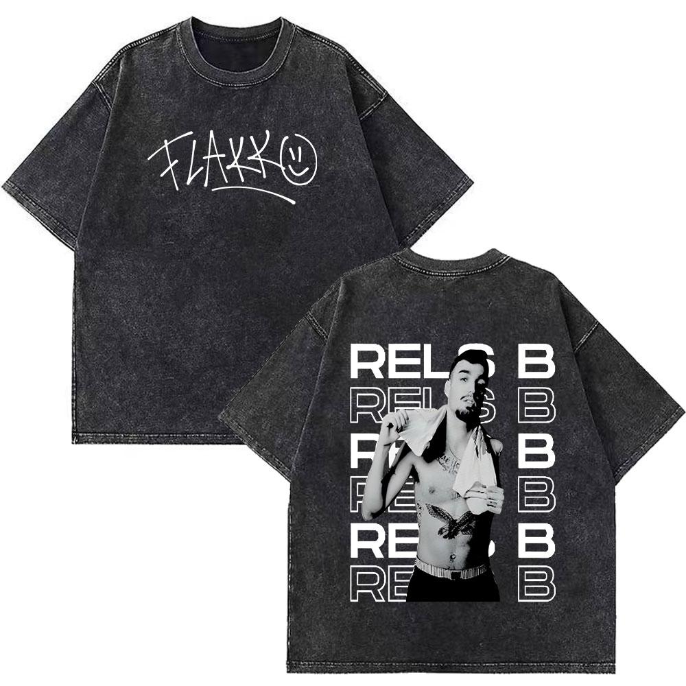 Rapper RELS B Skinny Flakk A New Star Album Merch Tshirt Unisex Women Fashion Hip Hop Tshirts Cotton Oversized Washed Tshirts