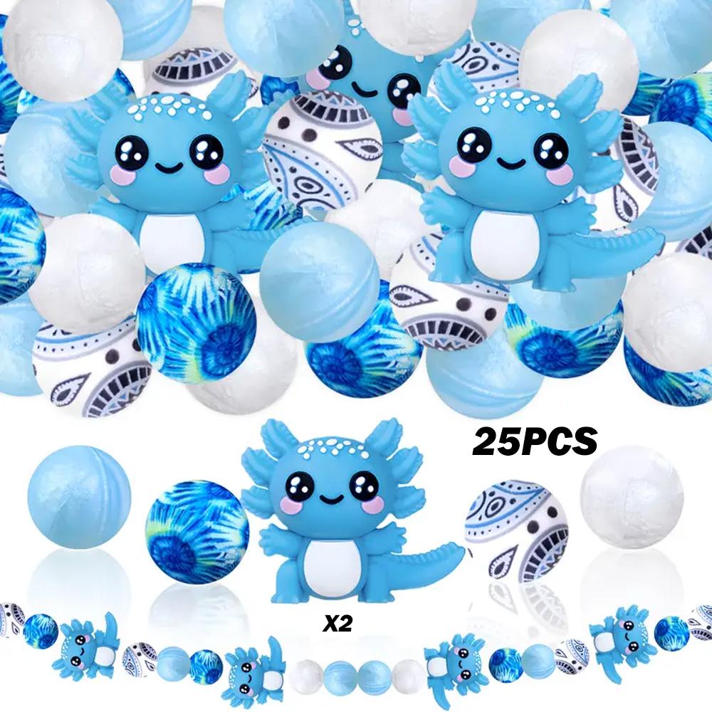 

25PCS 3D Hexagonal Dragon Silicone Bead Set, perfect for DIY handmade crafts such as keychains, necklaces, bracelets, etc