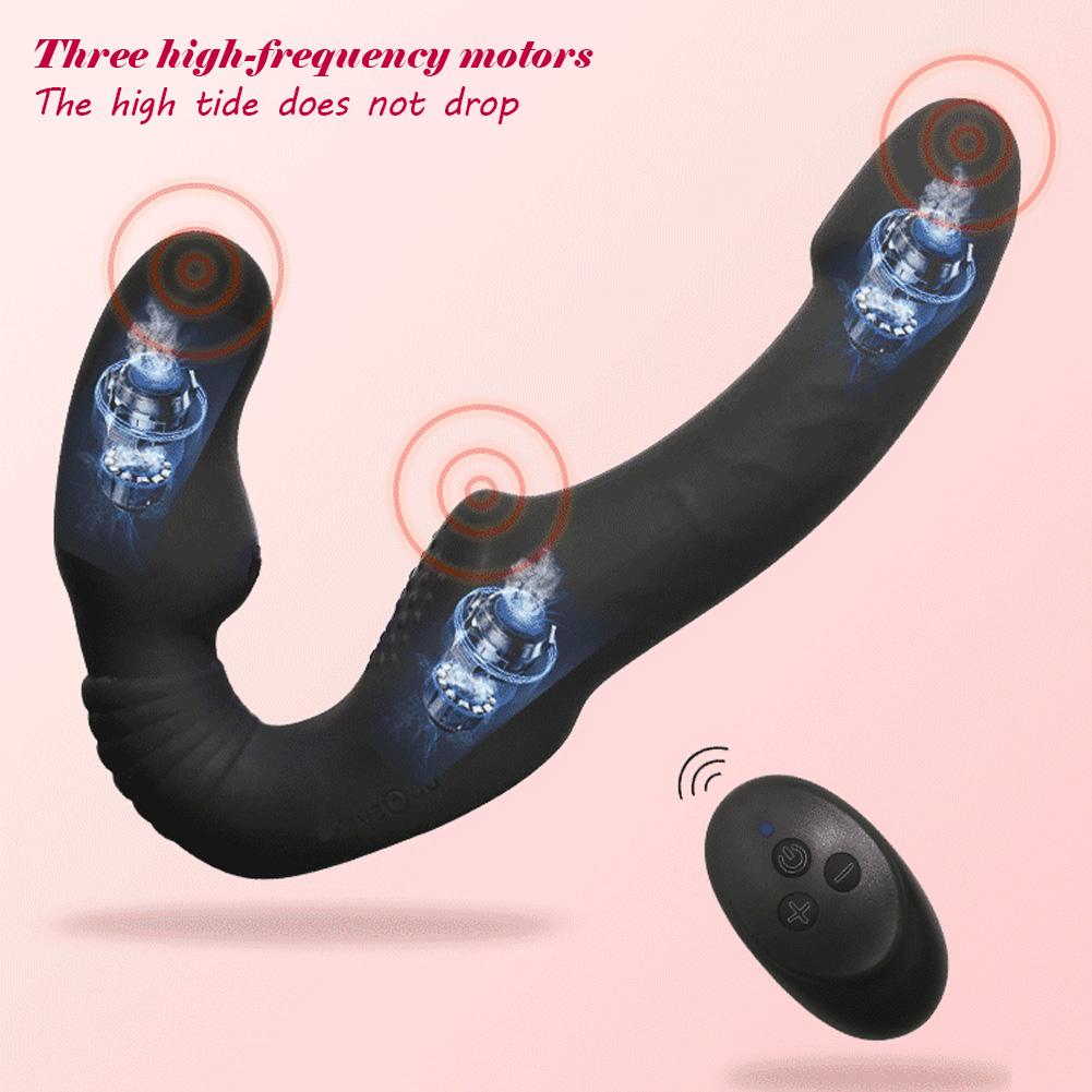 Popruh bez ramínek na vibrátorech pro ženy Dildo s dvojitou hlavou Vibrační dildo na penis pro lesbičky Erotické sexuální hračky pro dospělé pro páry 18+