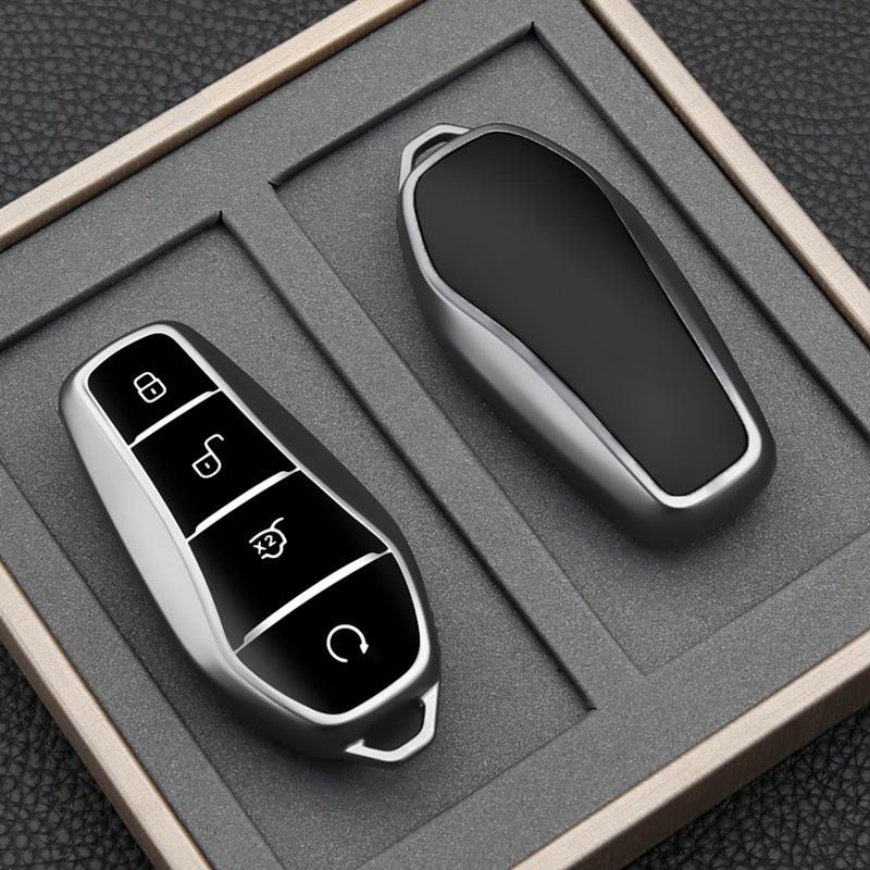 

Чехол для ключа для BYD Song Plus Atto 3 Han EV Tang DM Qin Seal Dolphin Leather Metal Remote Fob Holder Keychain Car Accessories