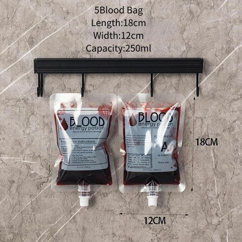 Halloween Blood Bag Set Creative Cocktail Cups Edible Blood Bag Juice Bags Drink Decoration Bags Party Halloween Tools