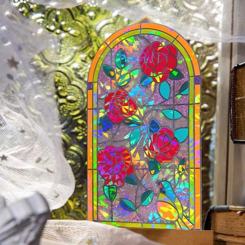 Wall Hanging Decor Art Silicone Mold Holographic Rose Painting Resin Molds Rainbow Effect Wall Art Ornament Mold DIY