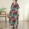 DIMANAF New 2026 Women Plus Size Summer Long Dress Casual Cotton Loose Oversize Maxi Floral Print Beach Sundress