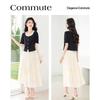 Elegant Lace-Spliced Short Sleeve Top & Midi Skirt Set