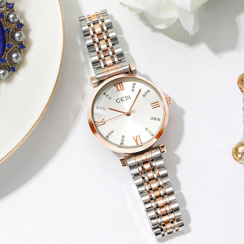 Trend Fashion Diamond Scale Steel Belt Ladies Watch Trend Waterproof Quartz Watch