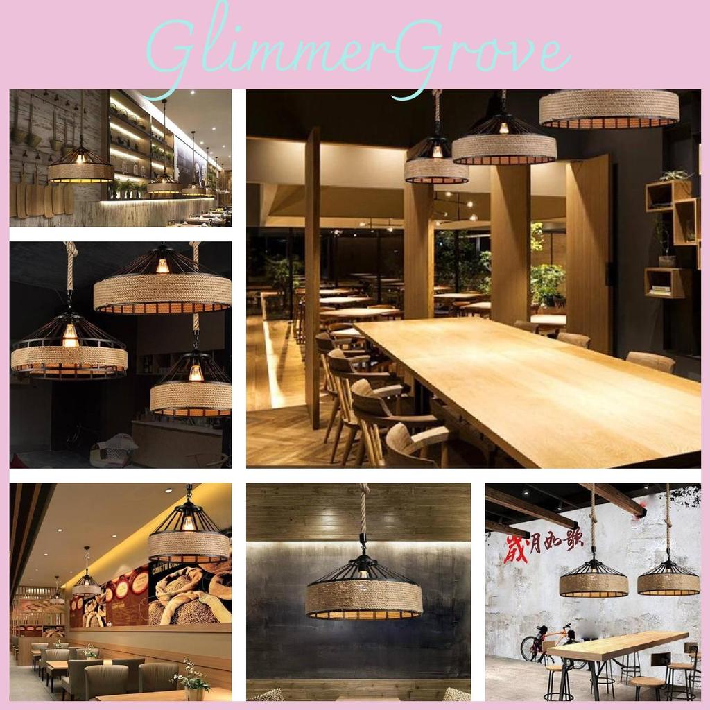 Vintage American Country Rope Pendant Light For Rustic Dining Room And Cafe Decor