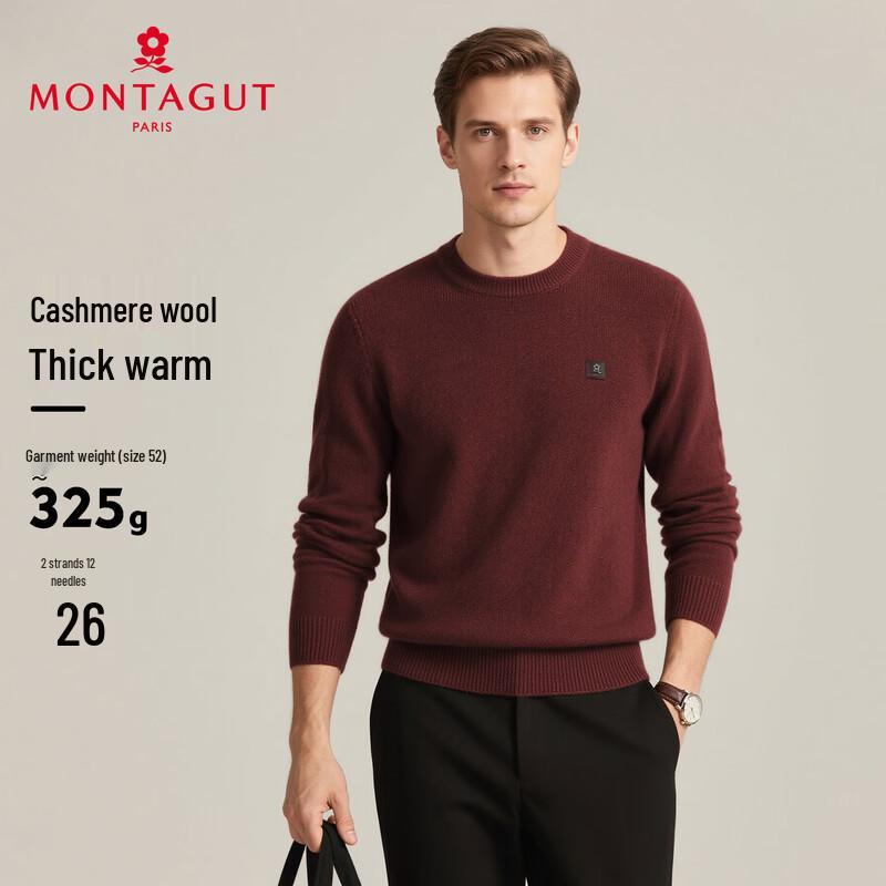 

MONTAGUT Men s Cashmere Wool Round Neck Thermal Sweater L (50)