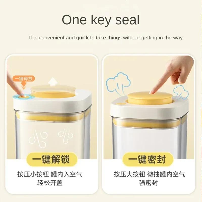 Próżniowe pudełko do przechowywania żywności, plastikowe, szczelne, zachowujące świeżość, ziarna kawy, przezroczysty pojemnik do przechowywania, kuchenne słoiki do przechowywania