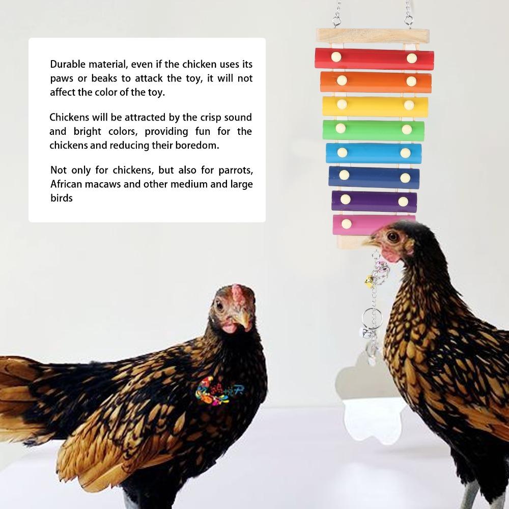 Wood Hanging Xylophone Toy Metal Components Bird Xylophone Fun Chicken Wooden Toy Large Birds