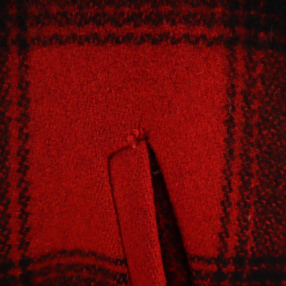 VINTAGE 40s 50s Hand warmer pocket Mackinaw Buffalo Check Pattern wool Hunting jacket Men's Used