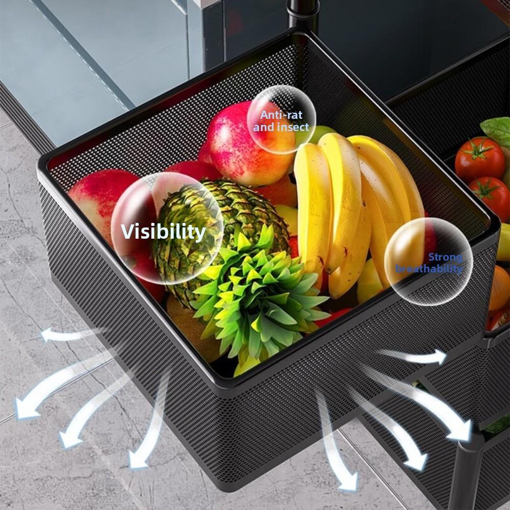 Multi-layer Kitchen Shelves Large Capacity Rotatable Shelf Durable Storage Trolley  Living Room