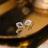 Boucles d'oreilles puces Aigue-marine Style Français, Argent Sterling 925, Hypoallergénique