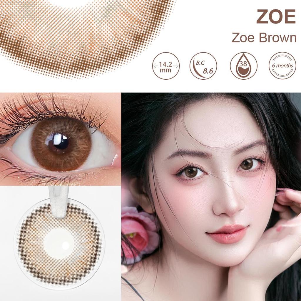 Colored Contact Lense Magister 14.2mm-14.5mm Brown/Gray Natural Contact Lenses 1 Pair Fashion Lenses