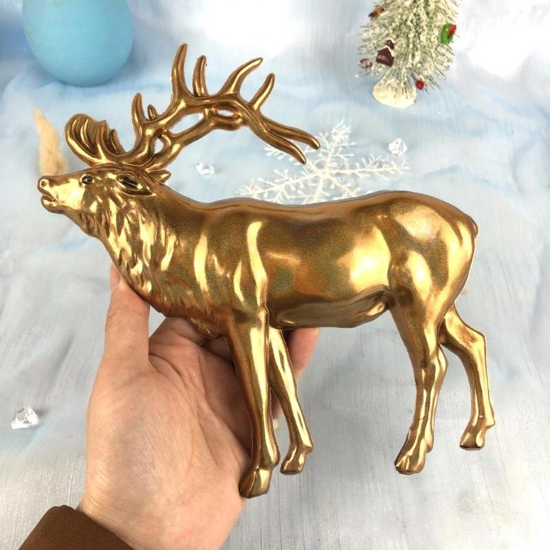 3D Animal Resin Mold Epoxy Resin Mold with Realistic Elk Shapes Fine Carved Silicone Mold for Wall Desktop Décoration