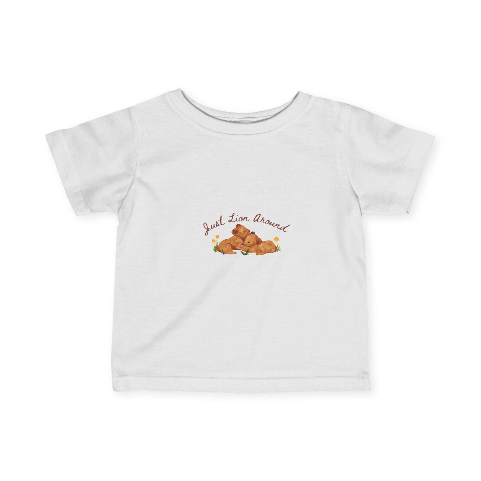 Baby Lion Infant Tee Shirt, Cute Animal Kids T-Shirt, Safari Unisex Top, Jungle Theme Children s Clothing, Zoo Wildlife Baby Apparel 100