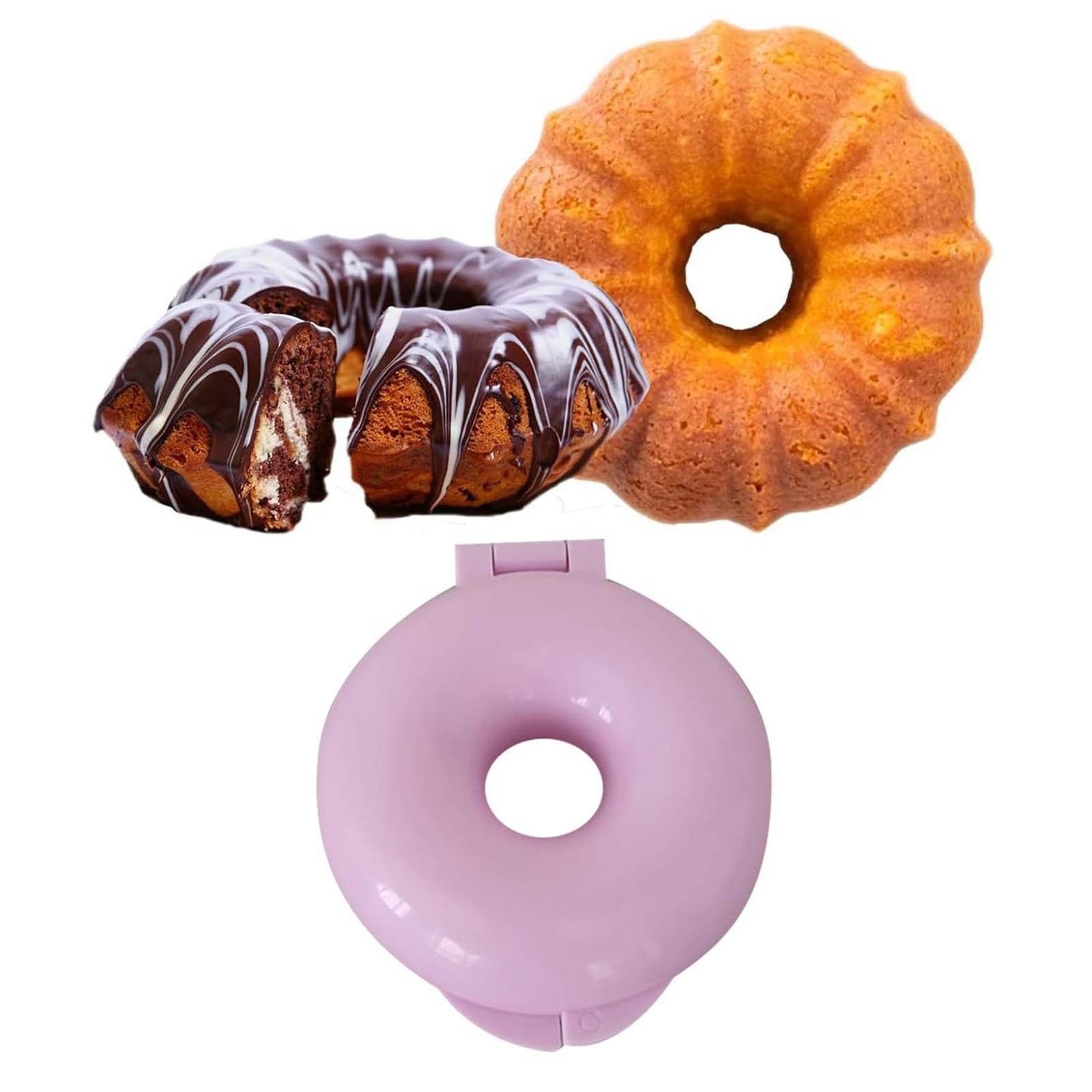 

DIY Donut Mold for Baking Doughnut Cake Mould Baking Tool (No FDA,BPA-Free) Pink