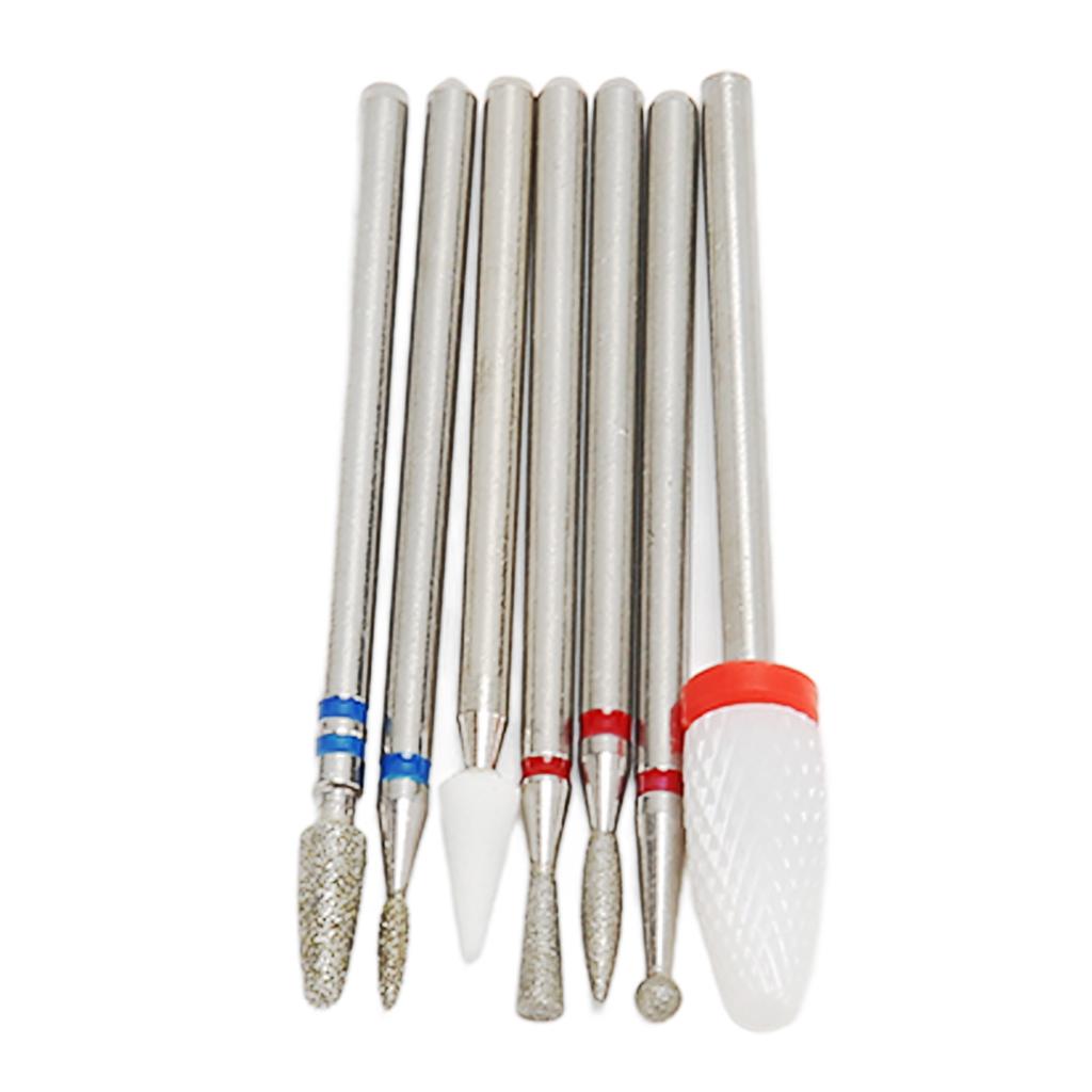 7pcs Portable Nail Drill Bits Professional Nail Drill Kit Manicure Pedicure Polishing Shaping Tools