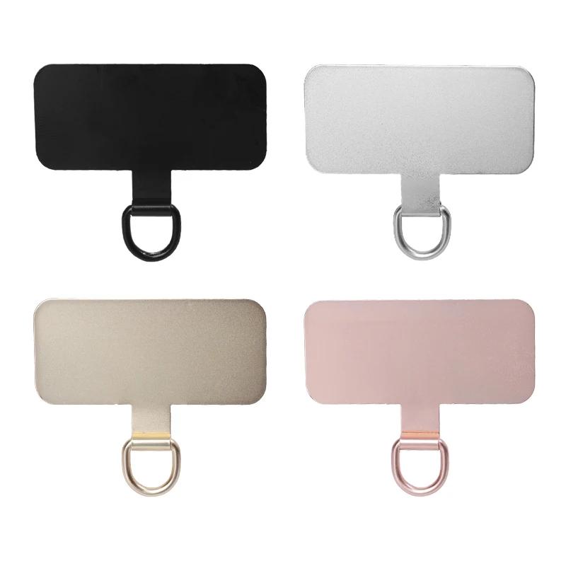 4/1PCS Ultra Thin Stainless Steel Phone Tether Tab Universal Cellphones Lanyard Patch Gasket Hang Rope Straps Metal Card Clip