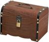 Lockable Wooden Piggy Bank: Retro Carved Money Box & Children's Toy