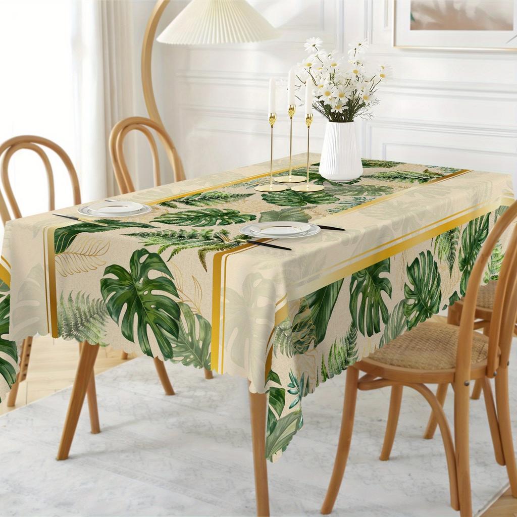 Summer Tropical Palm Leaves Reusable Tablecloth for Table Decor Reusable Waterproof Tablecloth Wedding Party Decorations
