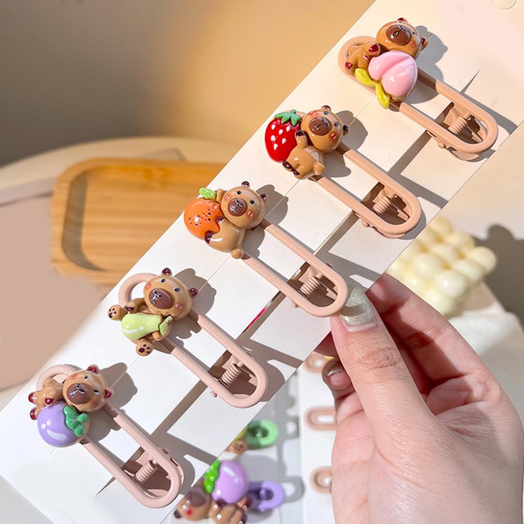Girls Hair Clip Capybara Women Kid Hairgrips Adorkable Headdress Barrettes Capybara Shape Sweet 2000s Girls Hairpins